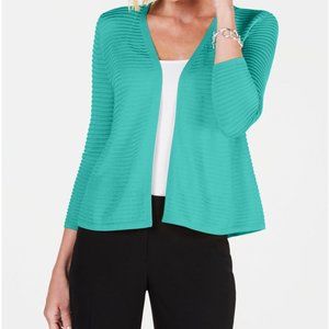 NEW ALFANI TEXURED OTTOMAN-RIBBED CARDIGAN